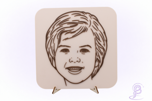Line-art-portretfoto Foto 3D Basic color