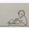 Houten kaart broer met baby
